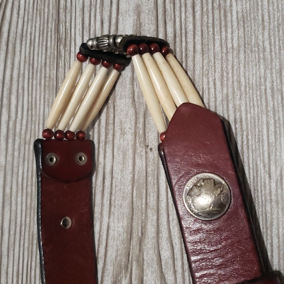 Native American coin deteil brown woman belt - Picture 4 of 6